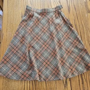 Vintage Plaid Wool Pendleton Skirt
